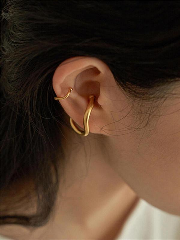 Women's 1 Pair Plain Casual Copper Ear Cuff, Casual Trendy Ear Cuff, Fashionable Jewelry for Daily & Party Decoration