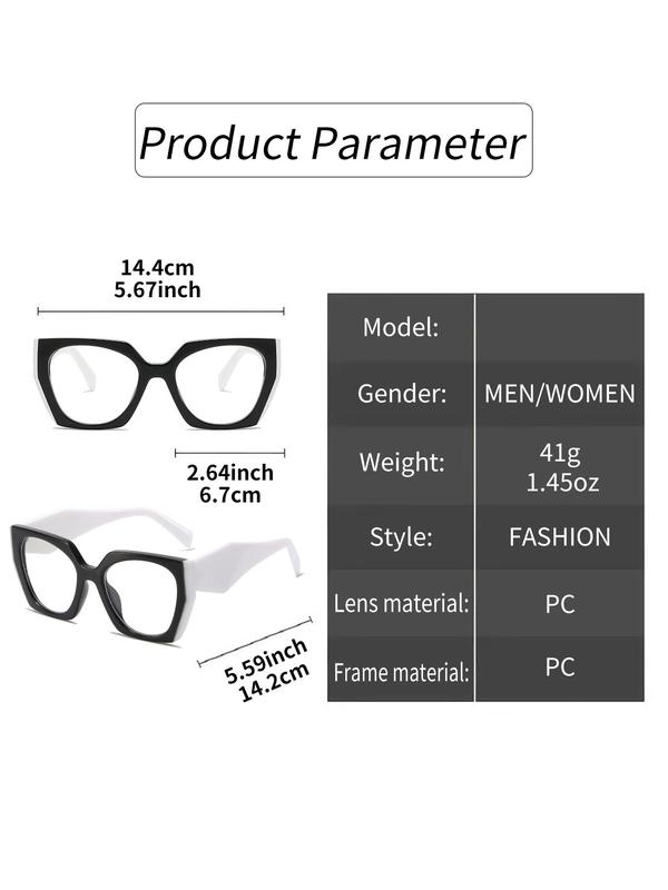 Simple Eyeglasses for Everyday Use, Basic Geometric Frame Eyeglasses for Women & Men, Fashion Eyeglasses for Work, Daily Decor, Perfect for Student Daily Use