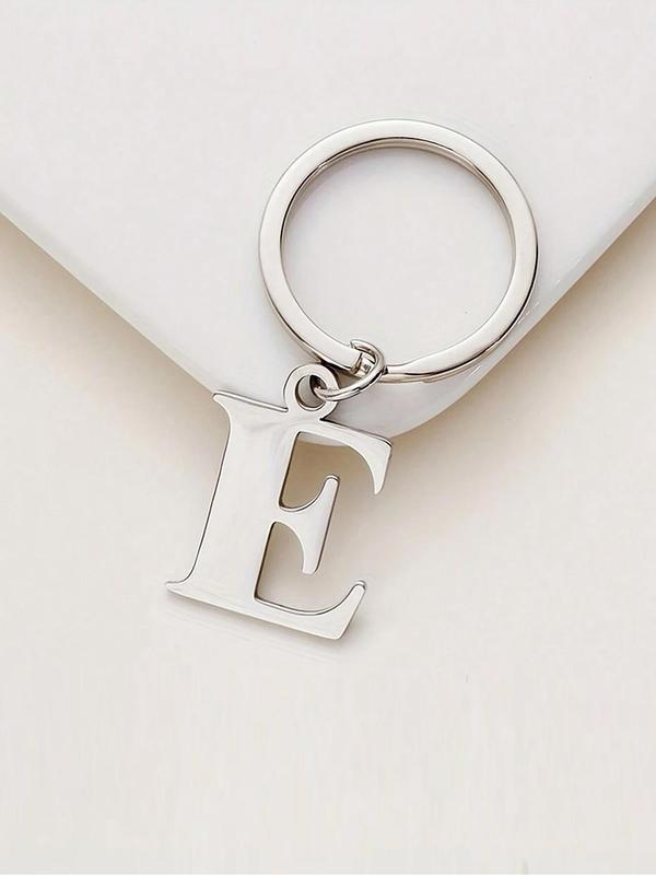 Stainless Steel Letter Design Keychain, Fashionable Keychain for Men & Women, Trendy All-match Keychain for Birthday Gift