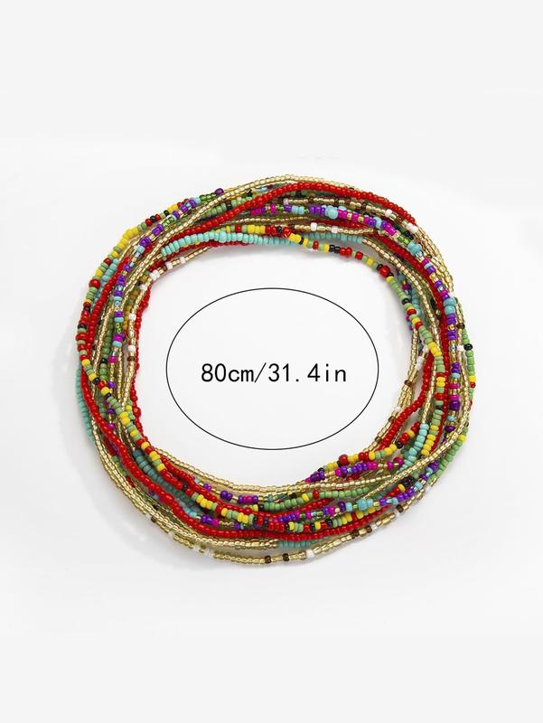 Women's 7pcs Boho Beaded Decor Waist Chain