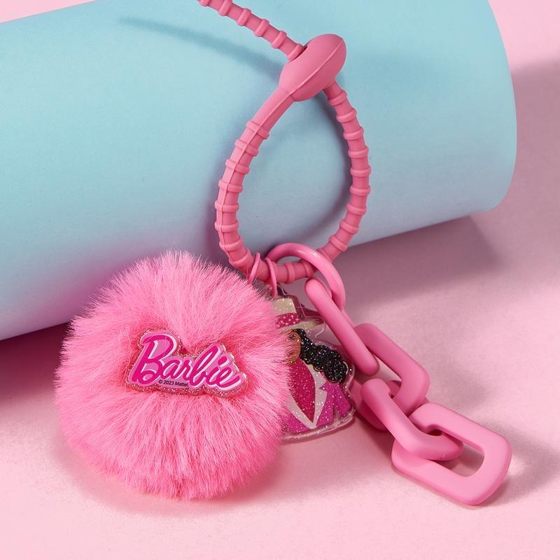 [Christmas Special] Barbie Plush Accessories for Women and Girls - Cute Luggage Pendant, School Bag Keychain, Beautiful Birthday Gift from the Daylight Shiny Series,Solid Color Bag Hooks Keychain, Simple Bag Accessories for Travel & Daily Use