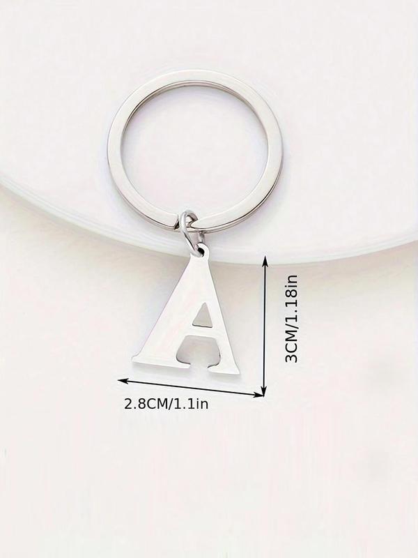 Stainless Steel Letter Design Keychain, Fashionable Keychain for Men & Women, Trendy All-match Keychain for Birthday Gift