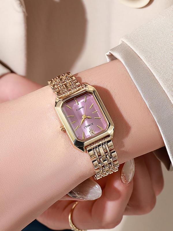 Women's Elegant Fashion Square Dial Quartz Watch, Fashion Watch for Party, Daily Clothing Decor, Trendy All-match & Exquisite Watch for Gifts, without Box, for Fall Outfits Fall Freshness