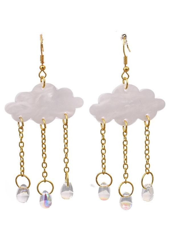 Cloud & Raindrop Design Dangle Earrings (1 Pair), 2024 New Dainty Jewelry for Daily Clothing Decor, Party, Chic All-match Jewelry As Gift for Girlfriend