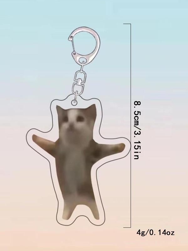 Cute Cartoon Cat Shaped Keychain, Acrylic Summer 2024 Keychain for Bag Decoration, Gift for Couples Best Friends, Birthday Holiday Gift