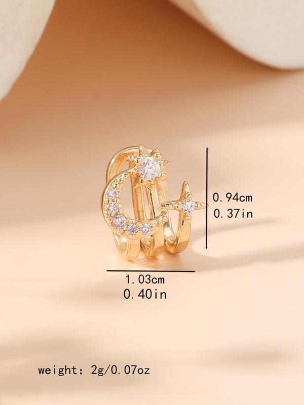 Elegant Rhinestone Decorated Nose Ring, Women's Fashionable Body Jewelry for Party, Daily Clothing Decor, Trendy All-match & Exquisite Jewelry for Birthday Gift