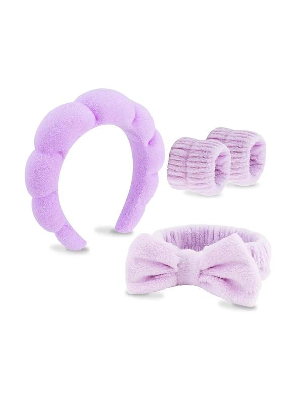 Cute Bowknot Hair Band & Wristband & Hair Hoop Set, Summer Cloudy Design Hair Accessories Set for Makeup, Spa, Fashion Hair Accessories for Women & Girls for Back To School