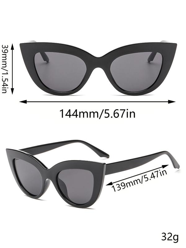 Unisex Plain Color Frame Sunglasses (1 Pair), Trendy Casual Cat Eye Frame Sunglasses for Everyday Use, Fashion Accessories for Outdoor Activities