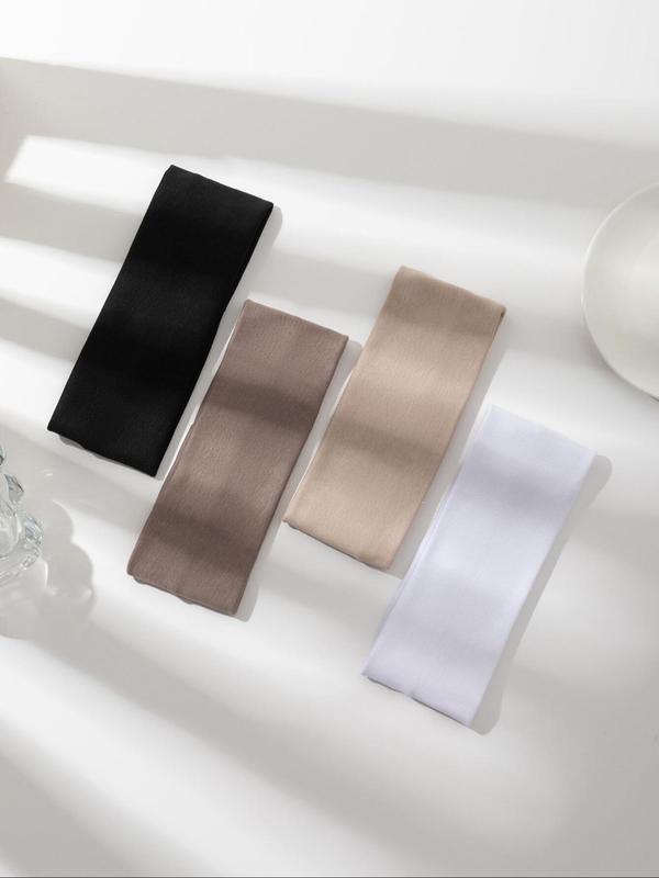 Fashion Solid Color Hair Band (4pcs), High Stretch Sweat-absorbing Hair Band, Summer 2024 Hair Accessories for Women & Men for Daily Use