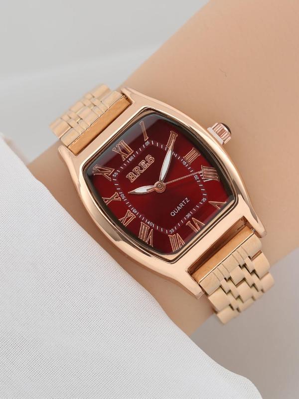 Women's Vintage Business Barrel Dial Quartz Watch, Trendy Elegant Wristwatch, Chic Watch As Birthday Gift for Girlfriend for Daily & Work Use with Gift Box