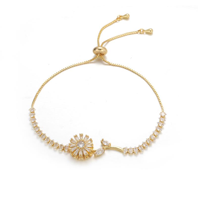 Jewelry set women necklace + bracelet + ring necklace rotating sunflower necklace fashion suit titanium steel clavicle chain