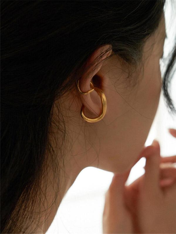 Women's 1 Pair Plain Casual Copper Ear Cuff, Casual Trendy Ear Cuff, Fashionable Jewelry for Daily & Party Decoration