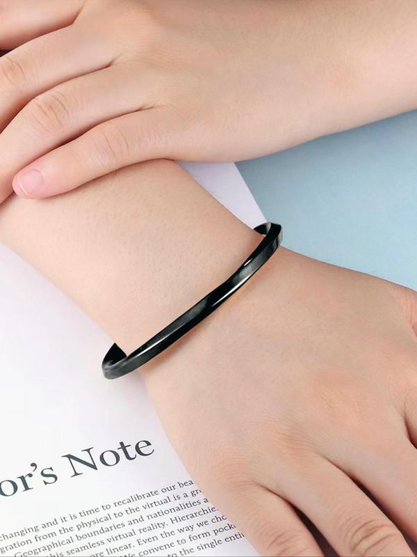 Fashion Simple Stainless Steel Cuff Bangle for Women, Fashion Jewelry for Party, Daily Clothing Decor, Trendy All-match & Exquisite Jewelry for Birthday Gift