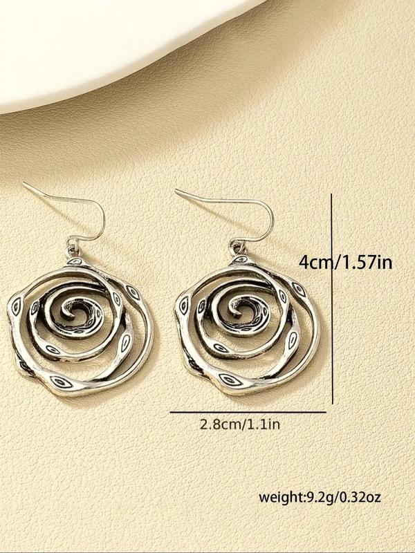 Vintage Hollow Out Flower Design Dangle Earrings (1 Pair), Fashionable Jewelry for Women for Party, Daily Clothing Decor, Trendy All-match & Exquisite Jewelry for Birthday Gift