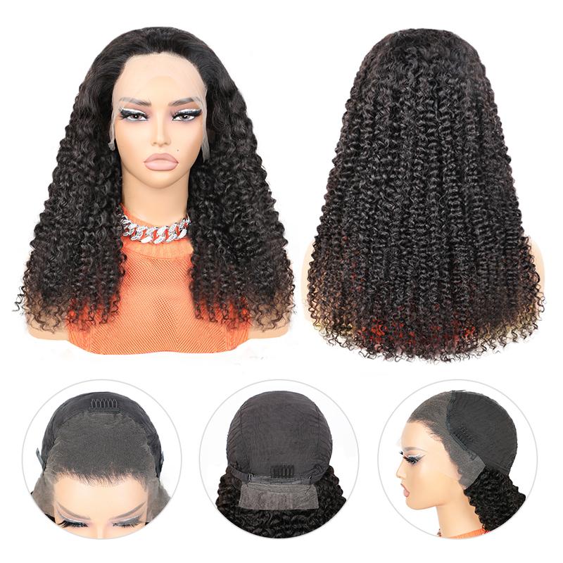 FORGIRLFOREVER Kinky Curly Lace Front Wig 13x4 Pre Plucked Lace Frontal Human Hair Wigs Natural Hairline Afro Curly Lace Front Wigs For Women