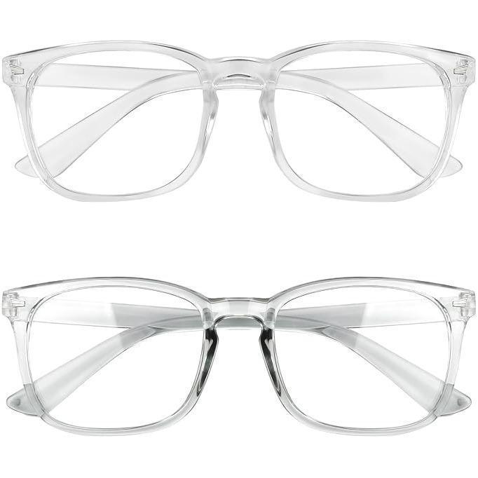 2 Pack Computer Gaming TV Glasses，2024  Fashion Glasses for Daily Use ,Pro Non-Prescription Decoration Glasses Clear Frame Glasses for Women Men.