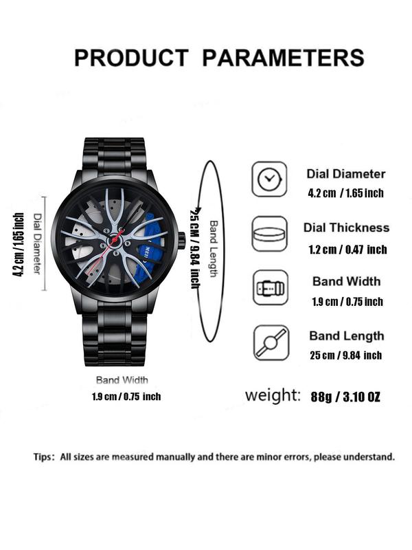 Men's Business Hollow Out Design Round Dial Analog Quartz Watch, Fashion Watch for Party, Daily Clothing Decor, Trendy All-match & Exquisite Watch for Birthday Gift