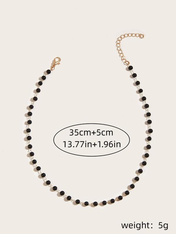 Simple Beaded Necklace,  Fashionable Jewelry for Women for Party, Daily Clothing Decor, Trendy All-match & Exquisite Neck Jewelry for Birthday Gift