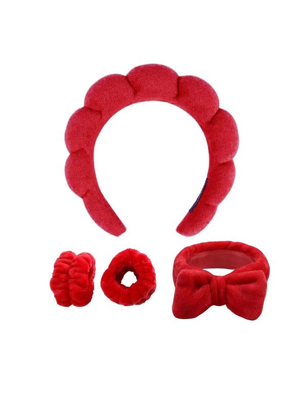 Cute Bowknot Hair Band & Wristband & Hair Hoop Set, Summer Cloudy Design Hair Accessories Set for Makeup, Spa, Fashion Hair Accessories for Women & Girls for Back To School