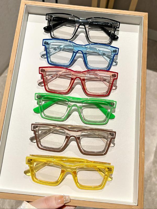 Unisex Punk Style Colorful Transparency Eyeglasses, Y2k Trendy Personality Eyeglasses for Everyday Use, Fashion Accessories for Outdoor Activities