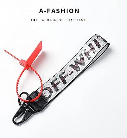 Fashion Letter Keychain Lanyard Industrial Rubber Canvas Wristlet Keychain Office Badge Lanyard Key Chain Phone Strap