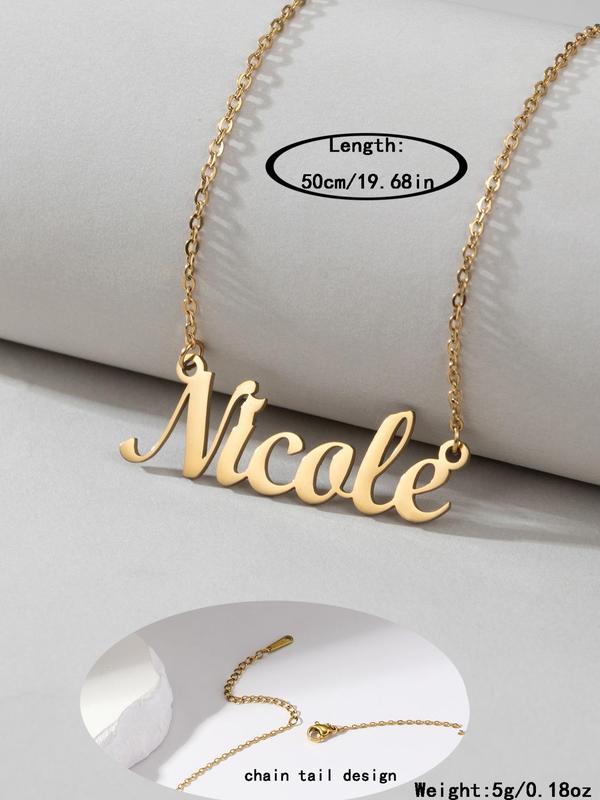 Letter Detail Pendant Necklace for Women & Girls, Fashion Jewelry for Party, Daily Clothing Decor Back To School, Trendy Exquisite Jewelry for Birthday Gift