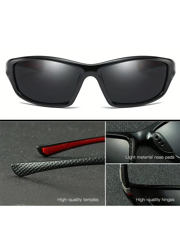 Simple Style Polarized Sunglasses for Men Women, Designer Sunglasses, Trendy Casual Wrap Around Frame Sunglasses for Everyday Use, Fashion Accessories for Outdoor Activities