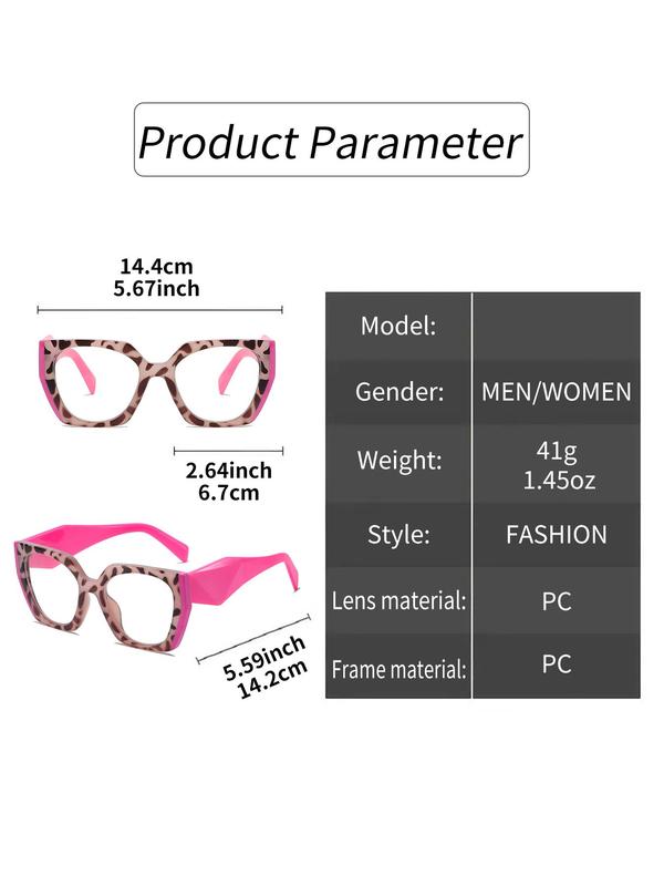 Simple Eyeglasses for Everyday Use, Basic Geometric Frame Eyeglasses for Women & Men, Fashion Eyeglasses for Work, Daily Decor, Perfect for Student Daily Use