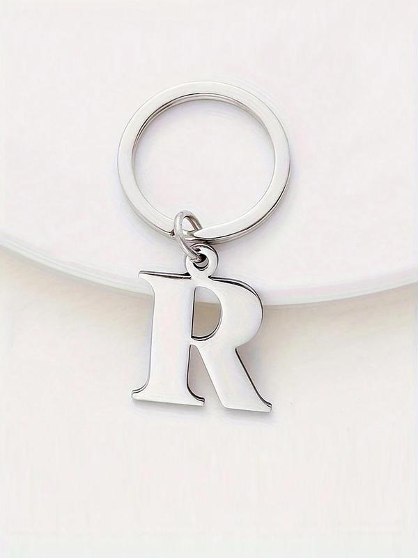 Stainless Steel Letter Design Keychain, Fashionable Keychain for Men & Women, Trendy All-match Keychain for Birthday Gift