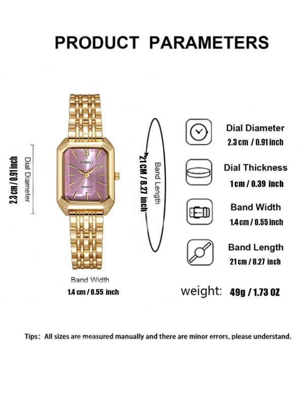 Women's Elegant Fashion Square Dial Quartz Watch, Fashion Watch for Party, Daily Clothing Decor, Trendy All-match & Exquisite Watch for Gifts, without Box, for Fall Outfits Fall Freshness