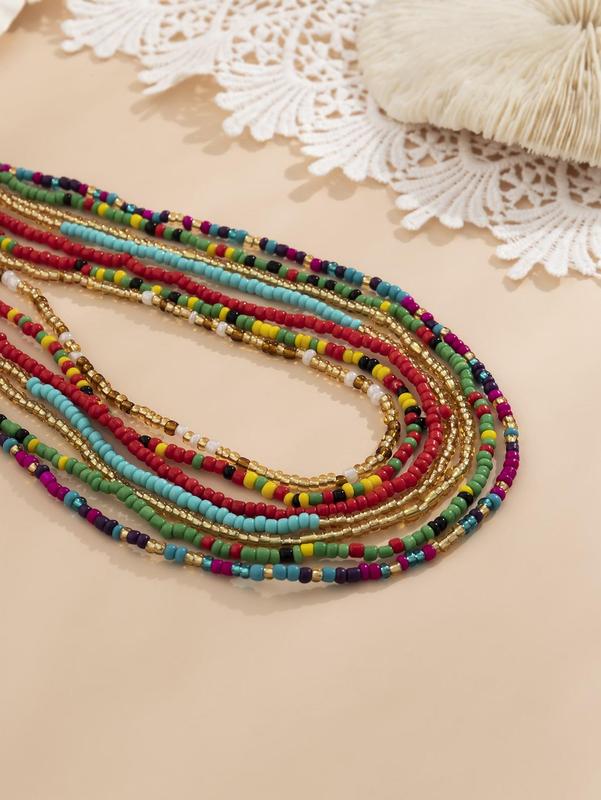 Women's 7pcs Boho Beaded Decor Waist Chain