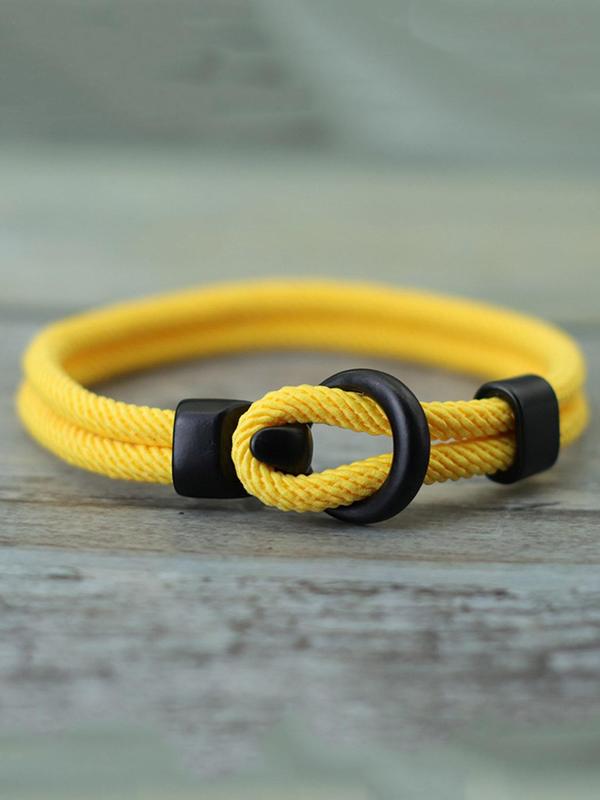 Men's Simple Plain Rope Bracelet for Summer, Casual Trendy Bracelet, Fashionable Accessories for Daily & Party Decoration