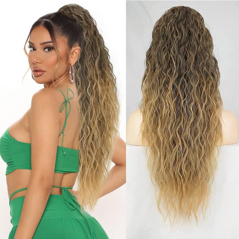 Ponytail Extension Drawstring Ponytail Hair Extensions for Women 26 30 Inch Long Wavy Synthetic Hairpiece for Women Daily Party Use