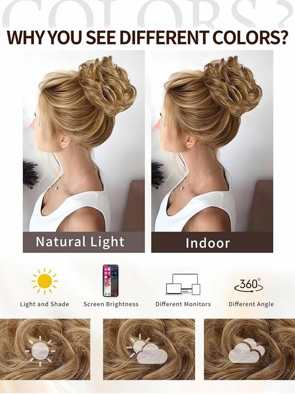 Fashionable Elegant Wavy Hair Bun, Natural Fluffy Hair Bun, Synthetic Hair Bun for Women & Girls, Suitable for Daily Use