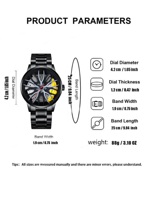 Men's Business Hollow Out Design Round Dial Analog Quartz Watch, Fashion Watch for Party, Daily Clothing Decor, Trendy All-match & Exquisite Watch for Birthday Gift