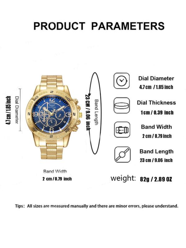 Men's Business Fashion Round Dial Analog Quartz Watch, Fashion Watch for Party, Trendy All-match & Exquisite Watch for Gift without Box