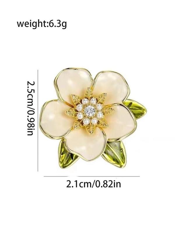 Elegant Dripping Oil Gardenia Design Brooch, Fashionable Jewelry for Women & Men for Party, Daily Clothing Decor, Trendy All-match & Exquisite Brooch for Birthday Gift