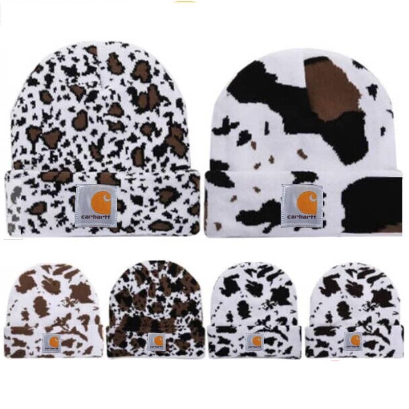 Cow Print Fall Winter Weather Unisex Beanie Hat