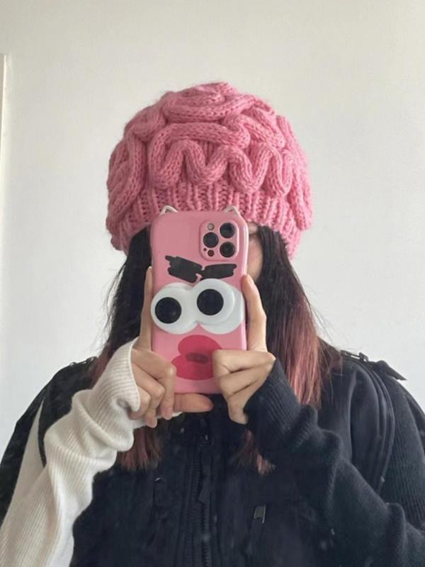 Unisex Street Style Brain Design Beanie Hat, Casual Trendy Novelty Knit Hat, Fashionable Creative Warm Hat for Fall & Winter for Women & Men, Girlfriend Accessories