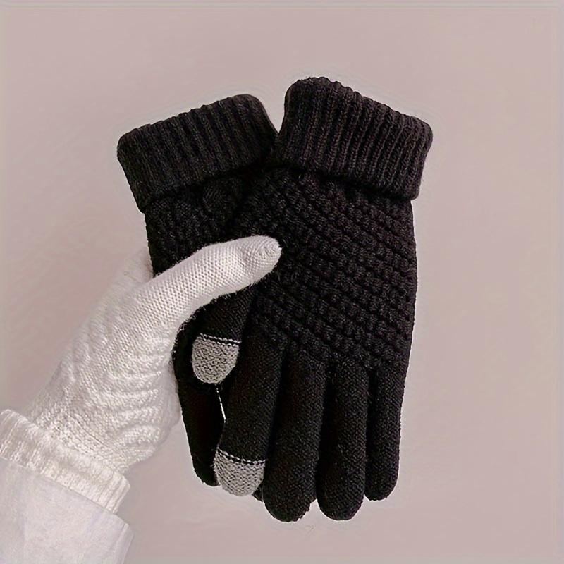 Warm Anti-Frost Gloves, Touch Screen Compatible with Thickened Thermal Knitting Gloves-Perfect for Cycling and Hiking