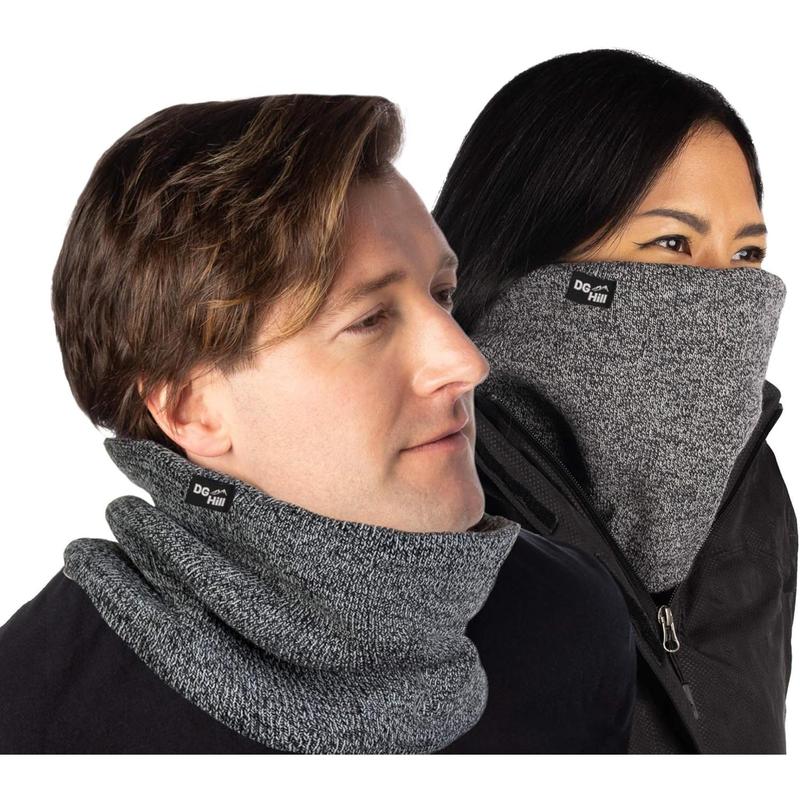 Winter Neck Warmers - 2 Pack Face Masks Cold Weather - Neck Scarves for Men and Women Thick Warm Fleece Lined Ski Outdoors, Warm and Comfortable