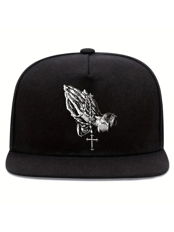 Unisex Street Trend Cross & Prayer Print Baseball Cap, Casual Trendy Adjustable Hat, Fashionable Hat for Men & Women for All Season