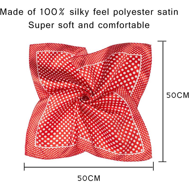 10 count Mixed Set Scarf 20 inch x 20 inch,Fashion Square Satin Neck Scarf Head scarf for Women Hair Scarf Bundle