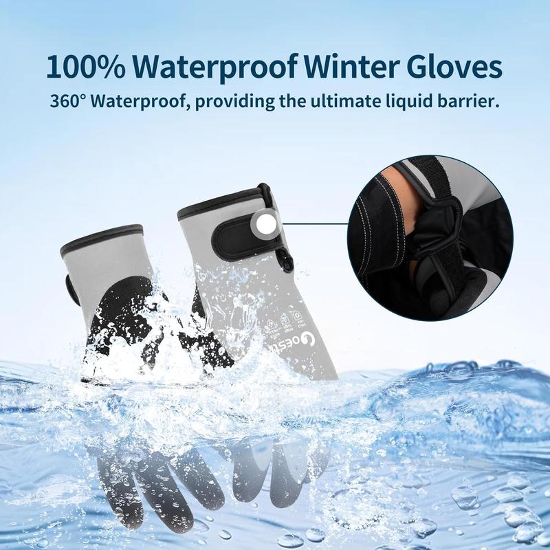 Waterproof Winter Gloves for Cold Weather, Insulated Work Gloves for Men & Women, Freezer Gloves with Grip