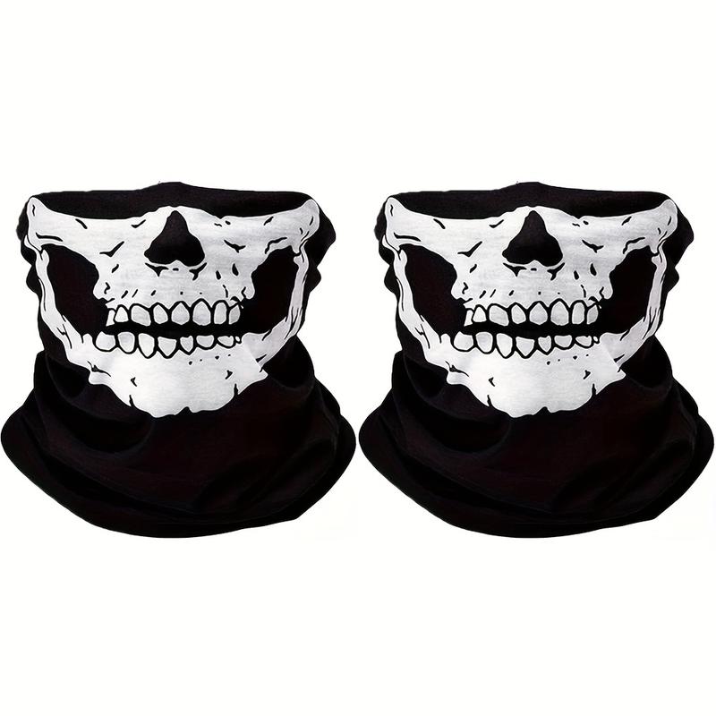 1 2 3pcs Skull Pattern Sun UV Protection Face Mask: Windproof Scarf, Breathable Bandana & Balaclava For Sport & Outdoor Halloween Fun