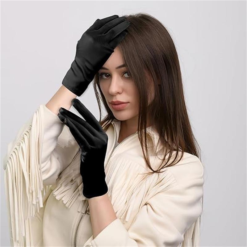 Short Satin Opera Gloves for Women, Ladies Gloves for Wedding Bridal Banquet Party, Evening Party Gloves 1920s