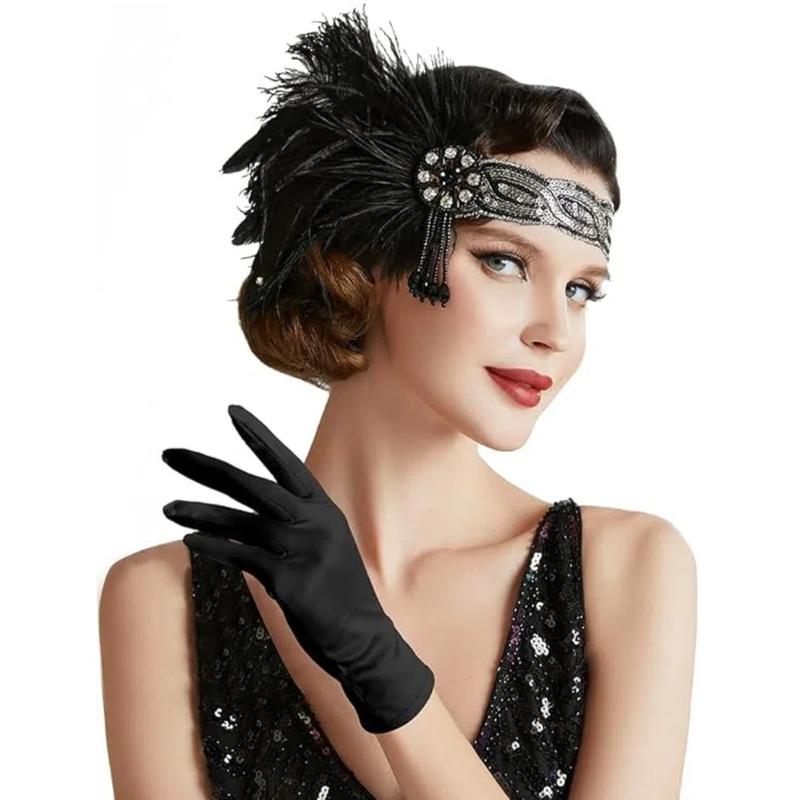 Short Satin Opera Gloves for Women, Ladies Gloves for Wedding Bridal Banquet Party, Evening Party Gloves 1920s