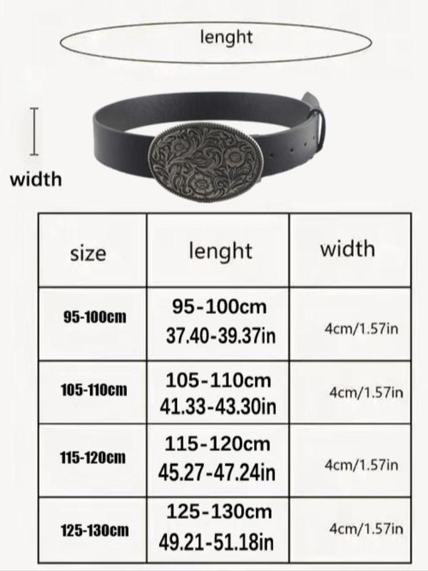 Western Cow Head Decor Pu Buckle Belt, Fashionable Vintage Style Belt for Men & Women, Casual Waistband for Jeans Trousers