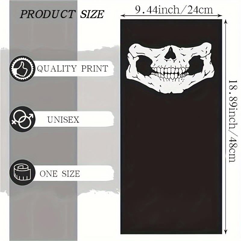 1 2 3pcs Skull Pattern Sun UV Protection Face Mask: Windproof Scarf, Breathable Bandana & Balaclava For Sport & Outdoor Halloween Fun