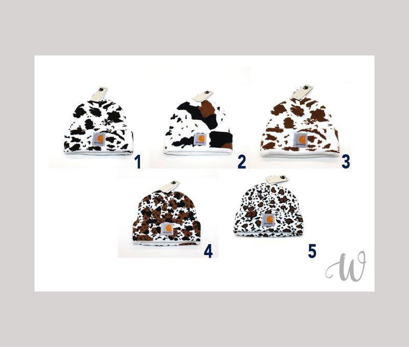 Cow Print Fall Winter Weather Unisex Beanie Hat